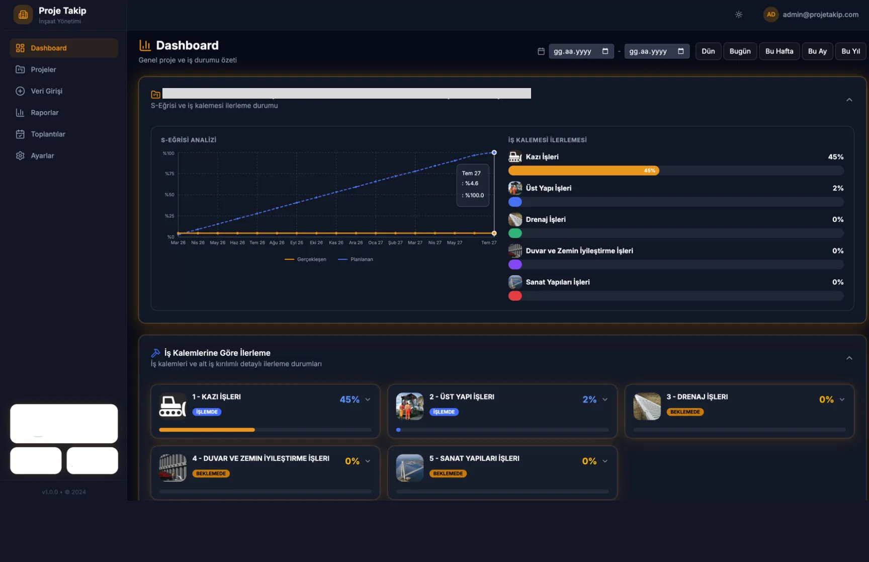 İnşaat Proje Takip